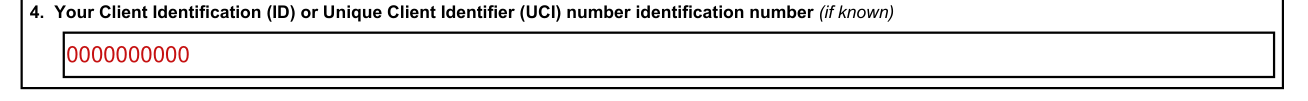 Form IMM 5475 example filled out, your Client Identification (ID) or Unique Client Identifier (UCI) number