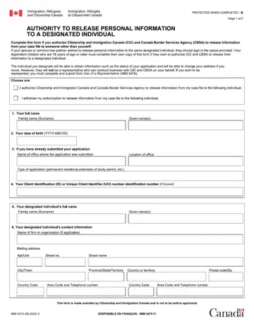 IMM 5475 E Form Preview