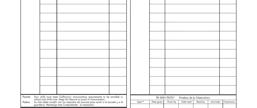 Filling out immunization form part 2