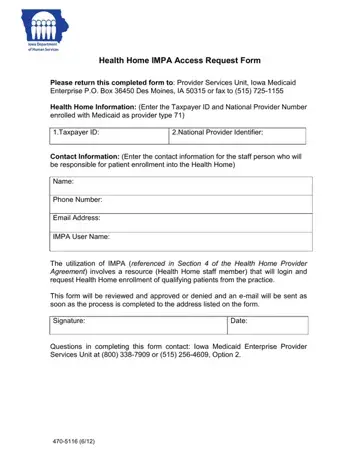 Impa Access Request Form Preview