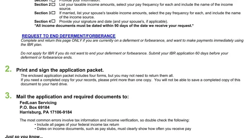 fedloan ibr application pdf Printandsigntheapplicationpacket, FedLoanServicingPOBoxHarrisburgPA, and Justsoyouknow blanks to fill out