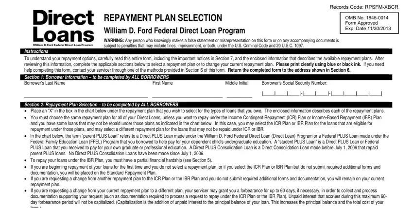 Completing fedloan servicing income based repayment form step 3