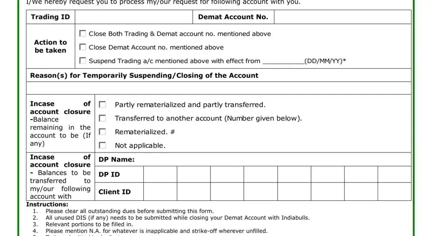 hdfc securities account closure form spaces to fill in