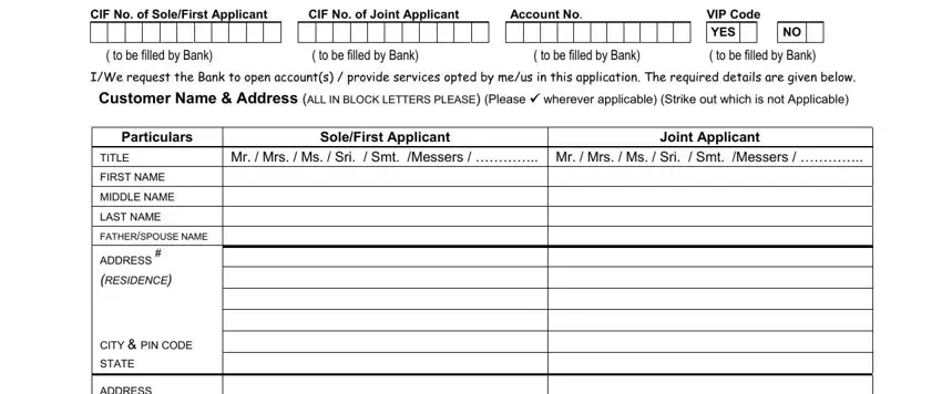 portion of gaps in indian bank new account opening form