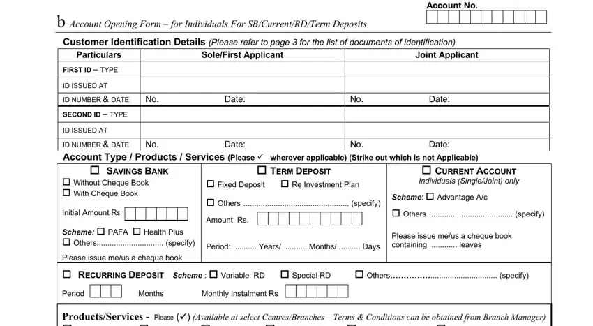 step 4 to entering details in indian bank new account opening form