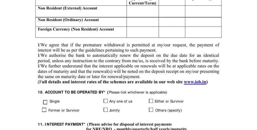 Entering details in indian overseas bank account opening step 3