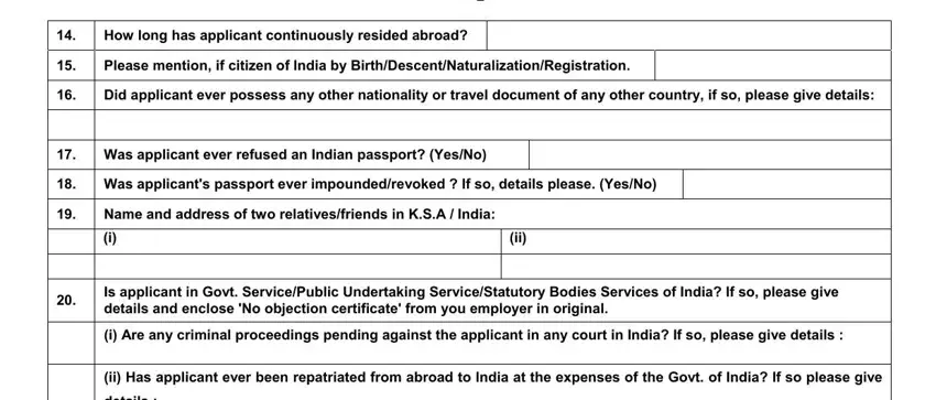 Entering details in indian passport form fill up sample part 4