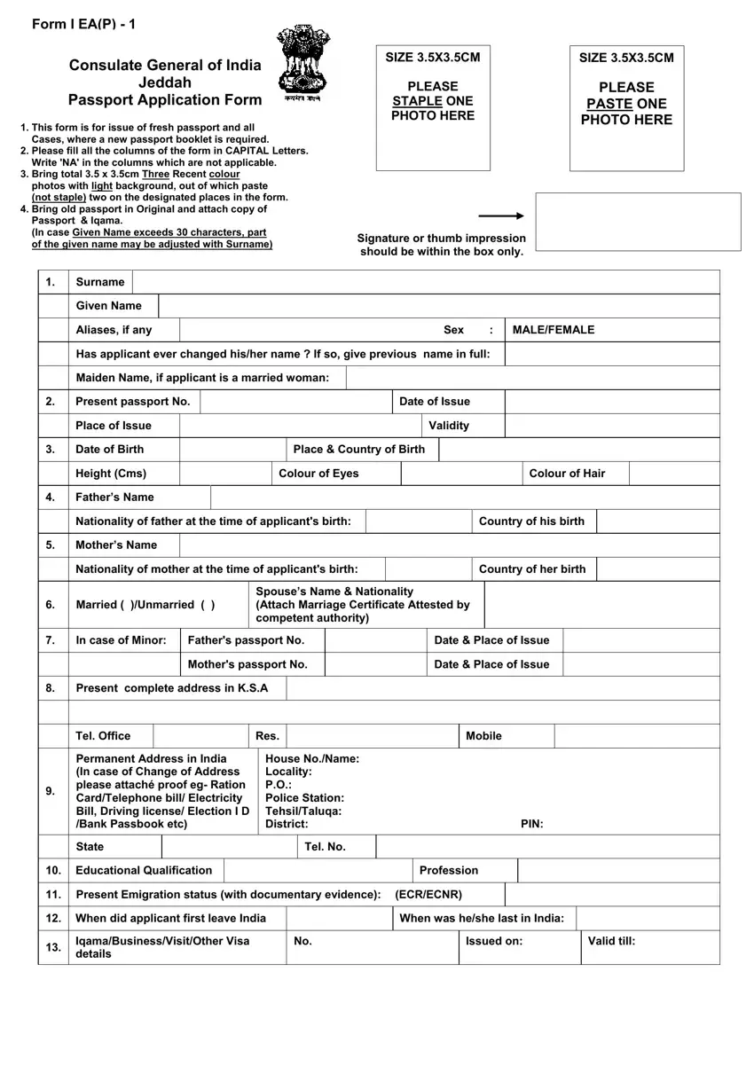 Indian Passport Renewal Form ≡ Fill Out Printable PDF Forms Online