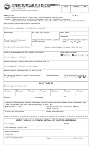 Indiana Form 43709 Preview