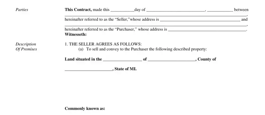 portion of fields in land contract