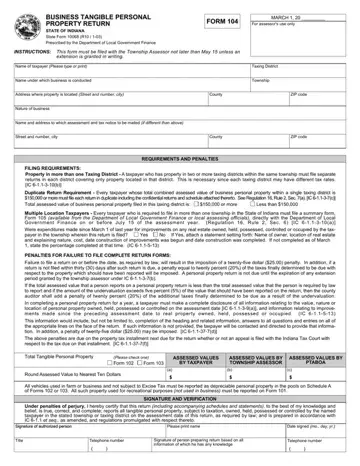 Indiana State Form 104 Preview