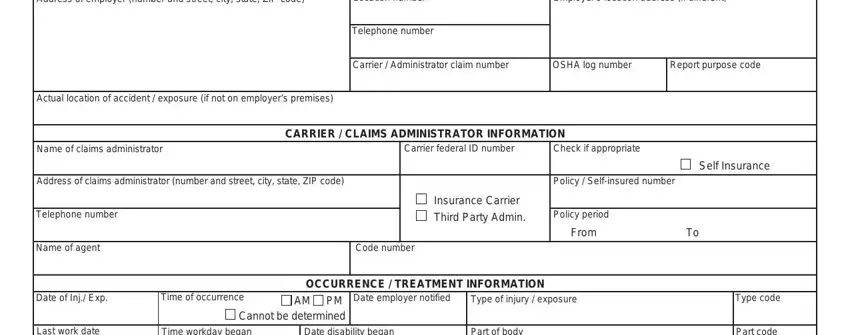 Entering details in first report of injury indiana stage 2