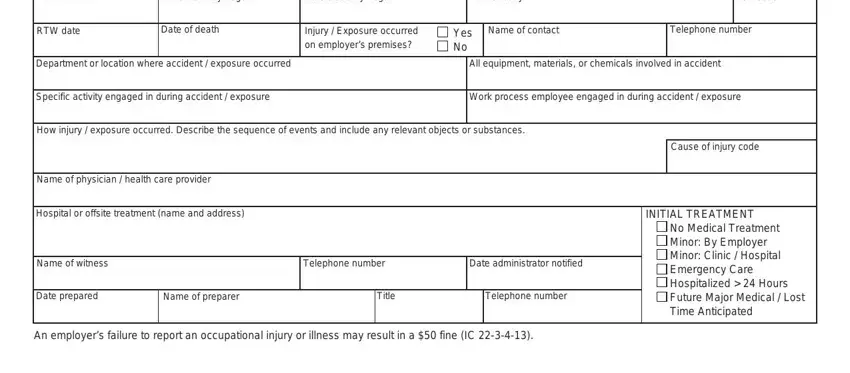 part 3 to filling out first report of injury indiana