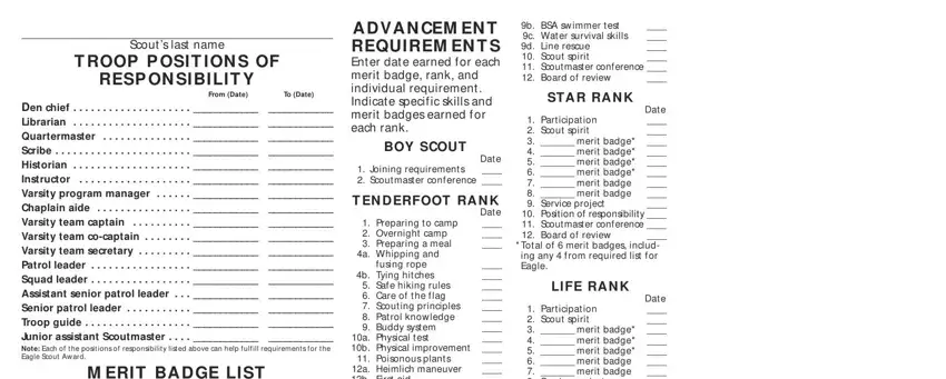 part 4 to entering details in editable boy scout blue card