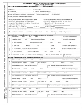 Information On Family Relationship Form Preview