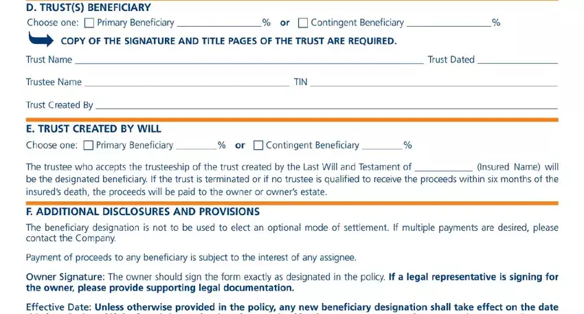 Completing ing death claim form step 4