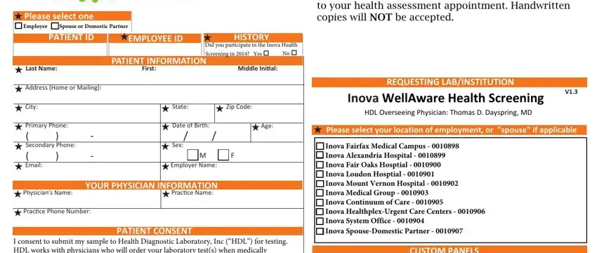 step 1 to completing inova health screening employees