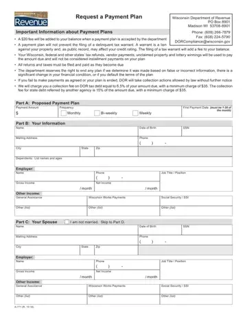 Installment Agreement Request Form Preview