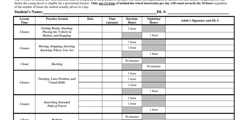 30 Hour Driving Log - Fill Out and Sign Printable PDF Template