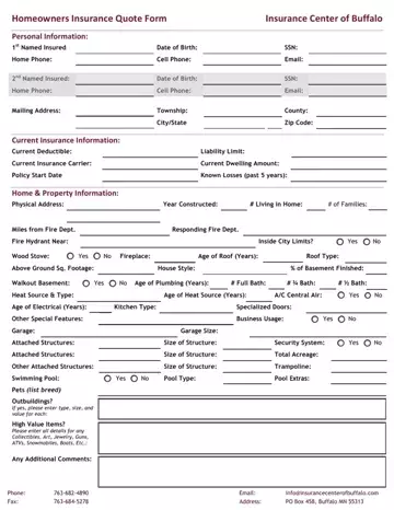 Insurance Quote Form Preview