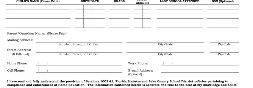 stage 1 to filling out notice of intent homeschool florida