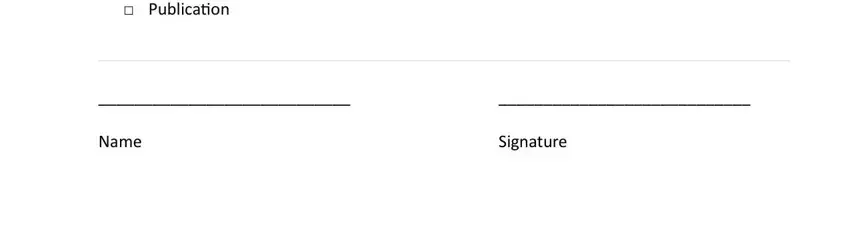 subcontractor notice of intention to file a lien Publication, Name, and Signature blanks to fill out