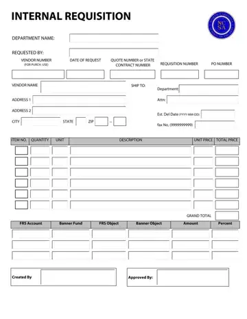 Internal Requisition Form Preview