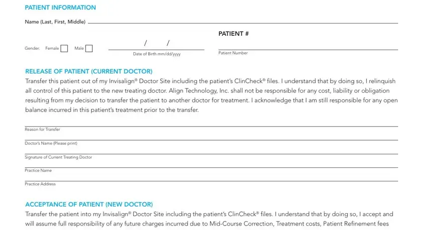 invislaign transfer form gaps to complete