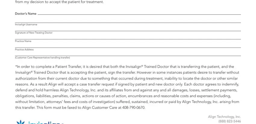 Completing invislaign transfer form part 2