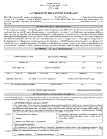 Iowa Cremation Authorization Form Preview