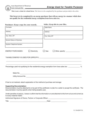 Iowa Form 31 116A Preview