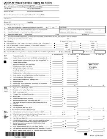 Iowa Income Tax Forms Fillable Form Preview