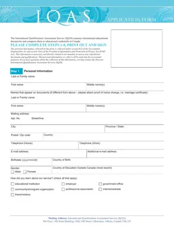 IQAS Application Form Preview