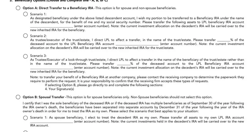 step 3 to entering details in sample letter to disclaim any owenership to iras