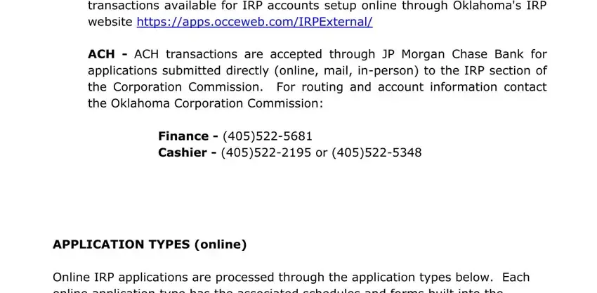 oklahoma irp ifta system CreditDebit Card  MasterCard and, ACH  ACH transactions are accepted, Finance   Cashier   or, APPLICATION TYPES online, and Online IRP applications are blanks to fill out
