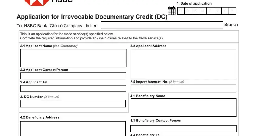 letter of credit format empty fields to consider
