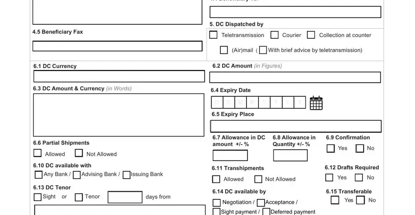step 2 to filling out letter of credit format