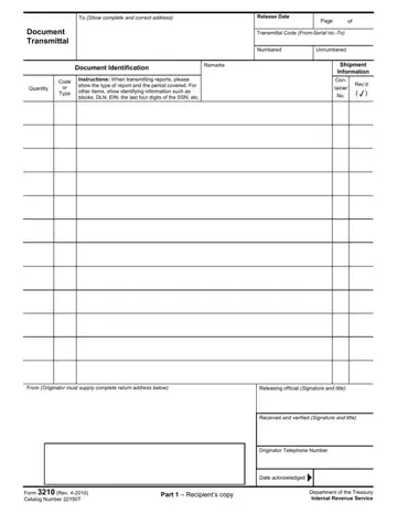 IRS 3210 Form Preview