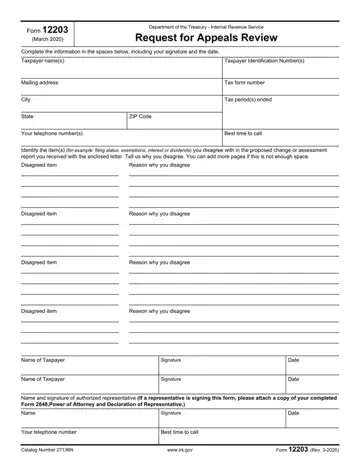 Irs Form 12203 Preview