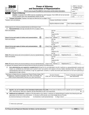 Irs Form 2848 Preview