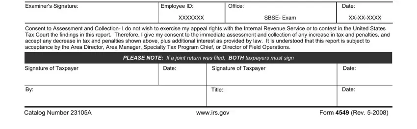 step 5 to finishing irs 4549 form