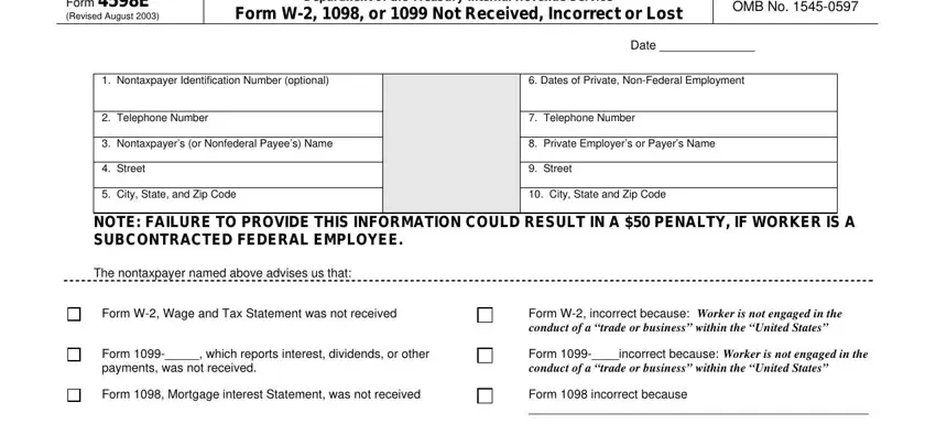 filling out irs form 4598 pdf part 1