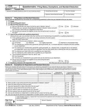 IRS Form 5129 Preview