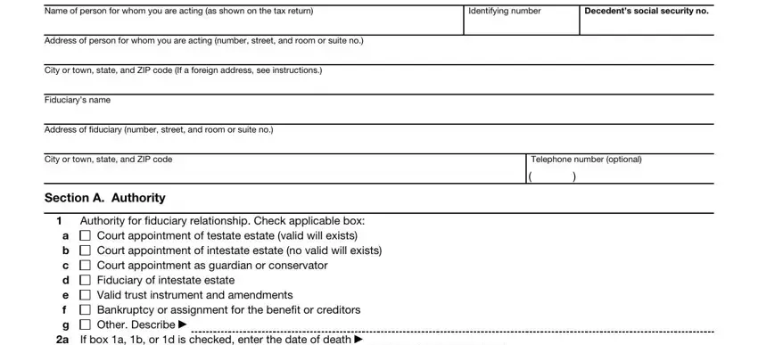 part 1 to filling out form 56 irs