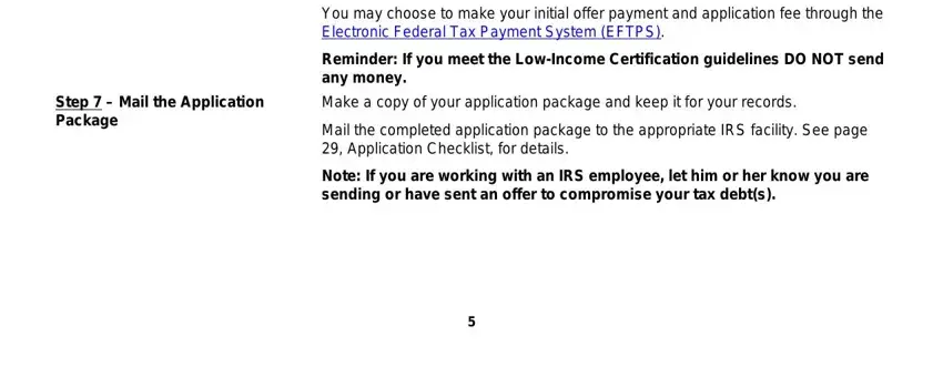 Filling out form 656 a stage 5