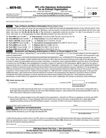 Irs Form 8879 Eo Preview