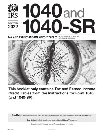 Irs Tax Table Form Preview