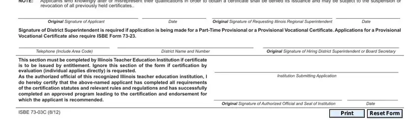 Completing isbe forms stage 3