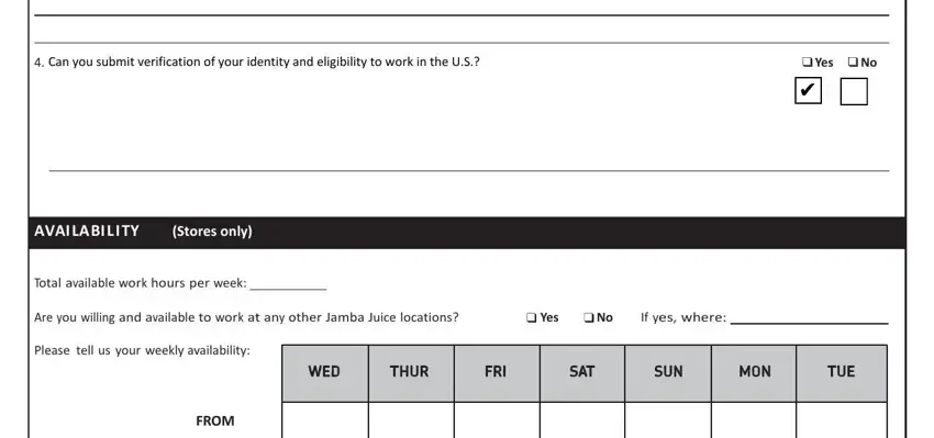 Completing jamba juice job application form pdf stage 2