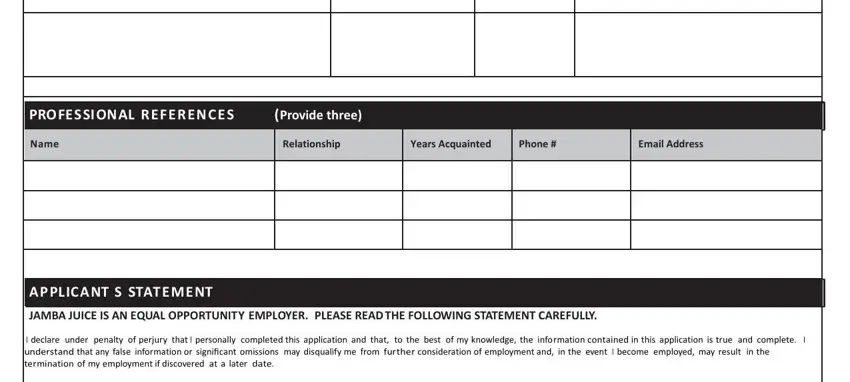 Finishing jamba juice application step 5